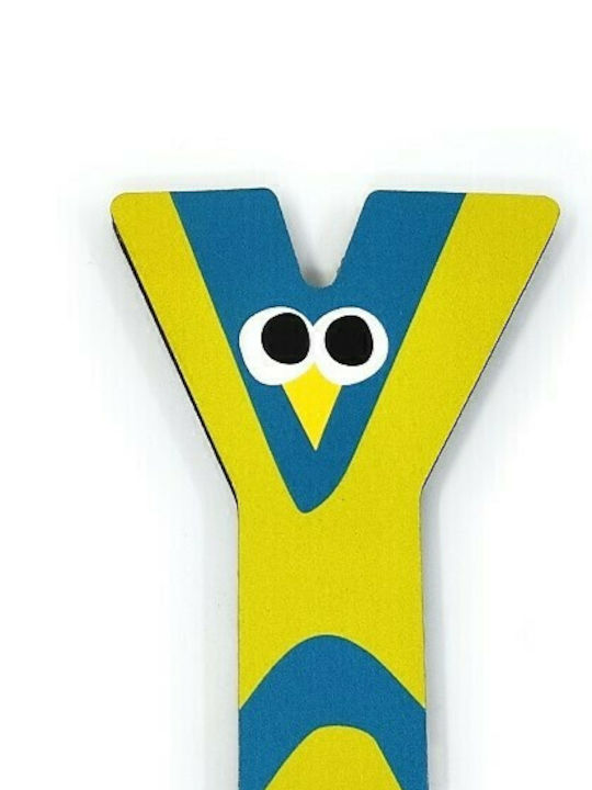 Svoora Decorative Letter Yellow made of Wood Υ 5x0.6x7εκ.