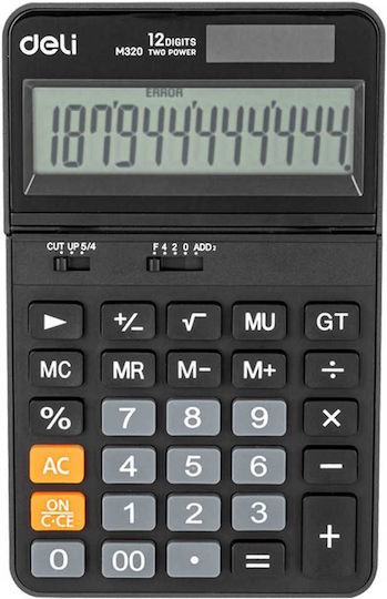 Deli EM320 Calculator 12 Cifre în Culoarea Negru 1buc