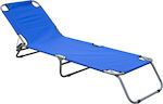 ArteLibre Foldable Metallic Beach Sunbed Blue 188x57x25cm