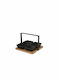 Wooden Dessert Divided Serving Tray with 4 Slots Black 20x20x20cm