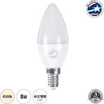 GloboStar LED Lampen für Fassung E14 und Form C37 Naturweiß 904lm 1Stück