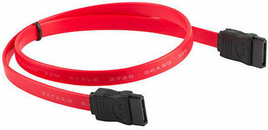 Lanberg 7-Pin SATA III to 7-Pin SATA III Cable 50cm Red (CA-SASA-10CU-0050-R)