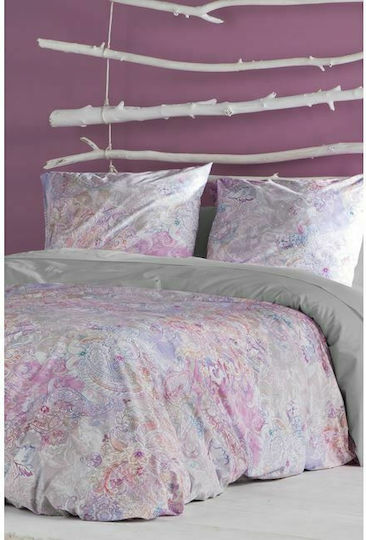 Viokarpet Duvet Cover Set Cotton Queen with 2 Pillowcases 225x245 Cashmere Pink