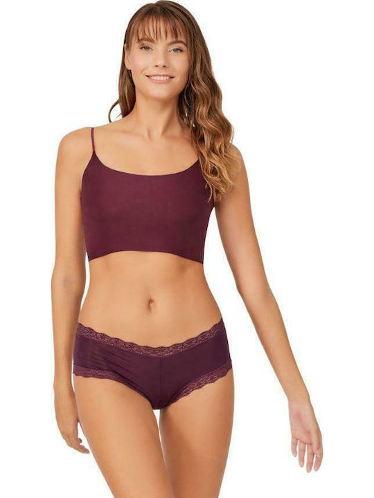 CottonHill Femeie Boxer cu Dantelă Violet