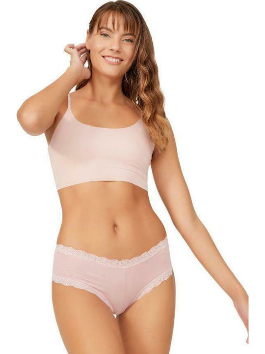 CottonHill Femeie Boxer cu Dantelă Roz