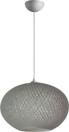 HomeMarkt Adjustable Pendant Light Gray Boho with Rope for Socket E27 40x21x70cm