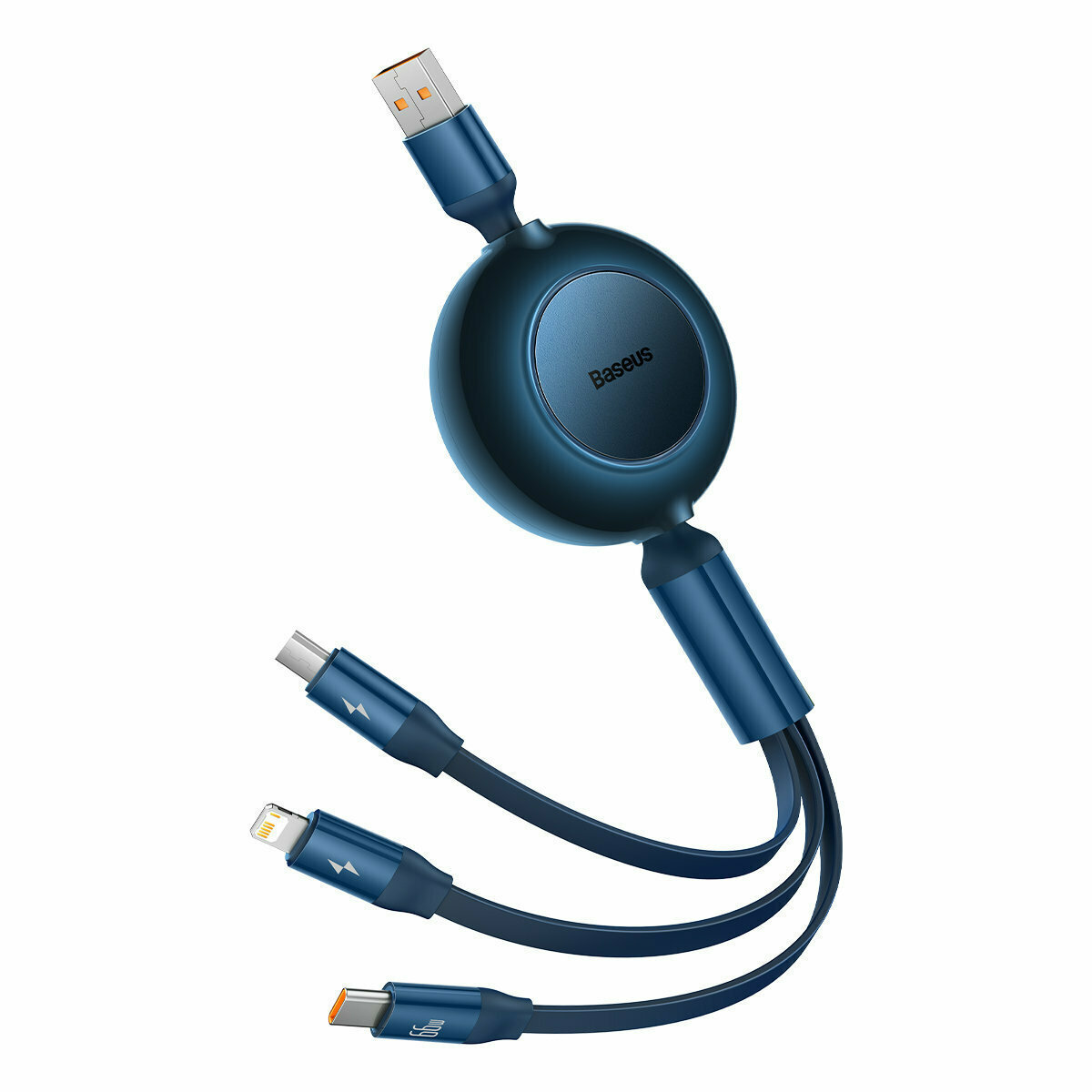 Baseus Καλώδιο USB 3σε1 για MicroUSB/USB-C/Lightning Bright Mirror 3, 66W/2A 1.1m (Μπλε)