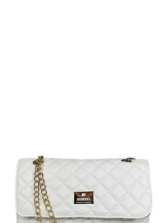 Hunter Quilted 54002637 Γυναικεία Flap Bag 'Ωμου σε Λευκό χρώμα