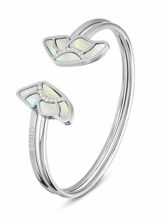 Cerruti Bracelet Handcuffs Butterfly made of Steel with Zircon