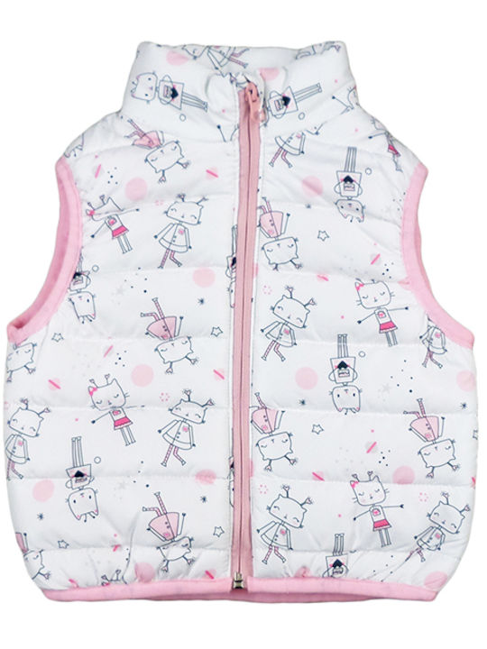 Kinder Steppjacke Ärmellos Kurz Weiß