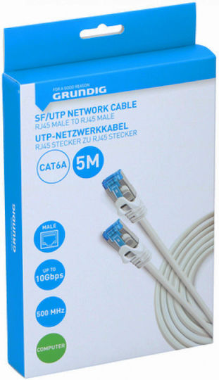 Grundig SF/UTP Cat.6a (Gigabit) Καλώδιο Δικτύου Ethernet 5m Λευκό