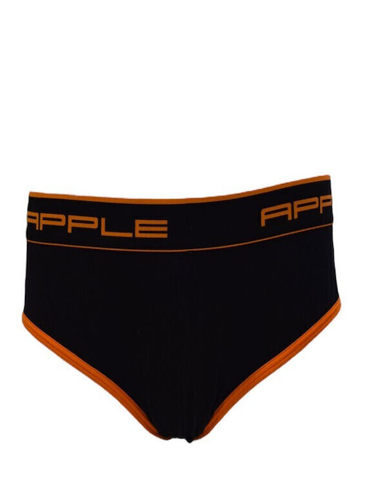 Apple Boxer Herren Slips Black / Orange 1Packung