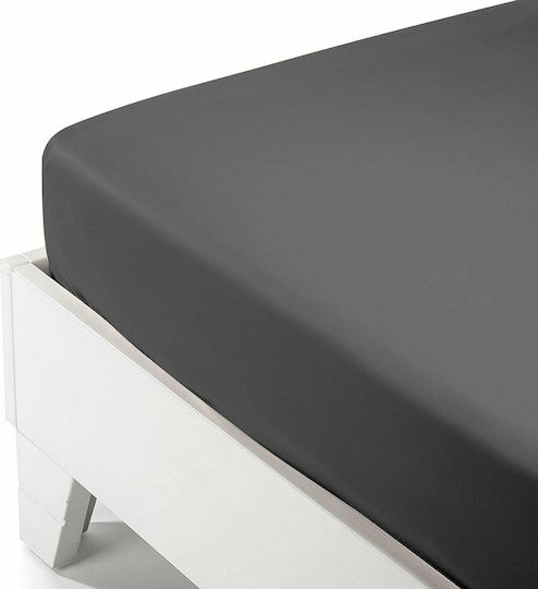 White Fabric Sheet King Size with Elastic 180x200+35cm. Savoy Black