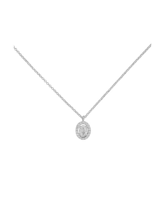 Excite-Fashion Necklace Rosette from Silver with Zircon