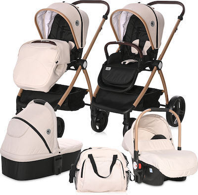 Lorelli Infinity 3 in 1 Verstellbar 3 in 1 Baby Kinderwagen Geeignet für Neugeborene Beige