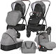 Lorelli Infinity 3 in 1 Adjustable 3 in 1 Baby Stroller Suitable for Newborn Gray