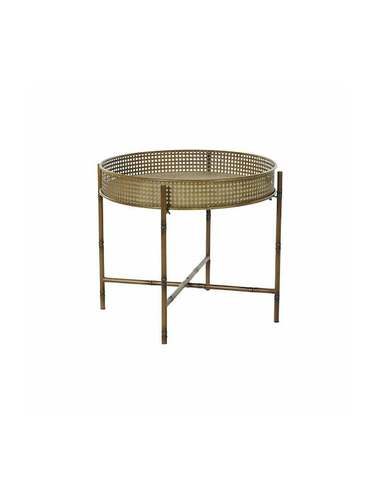 Round Metal Side Table Natural L59xW59xH50cm