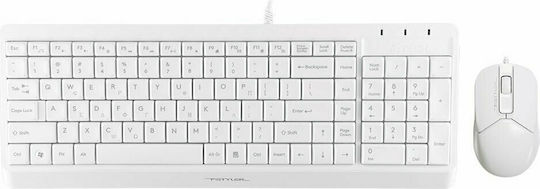 A4Tech Fstyler Combo F1512S Keyboard & Mouse Set Greek White