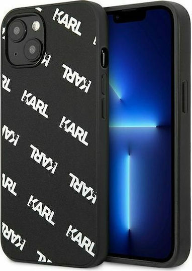 Karl Lagerfeld Allover Umschlag Rückseite Kunststoff Schwarz (iPhone 13 Mini)