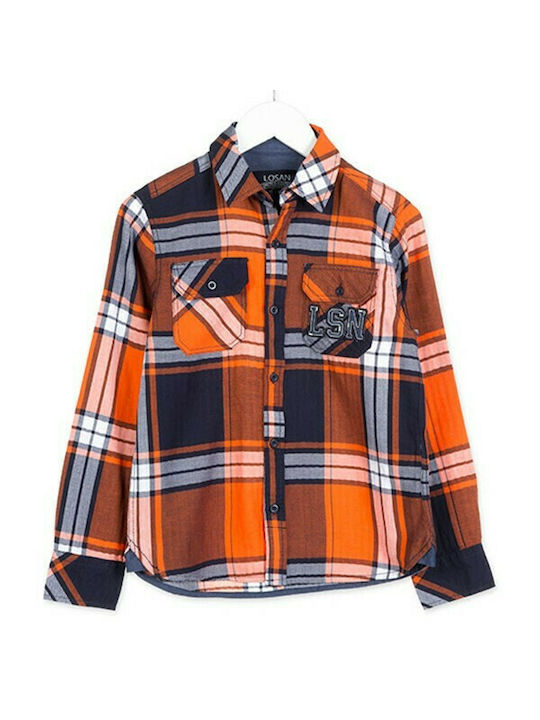 Losan Kids Checked Shirt Orange