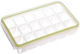 5Five Tavă pentru cuburi de gheață Rectangulare din plastic 18 compartimente cu capac Alb 136091