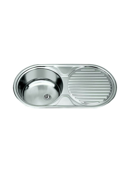 Gloria Dueto-Rodi Ι 18-1774 Drop-In Sink Inox Satin W84xD44cm Silver