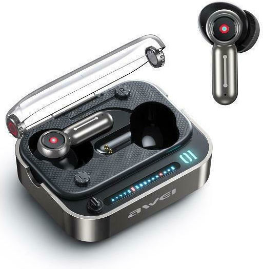 Awei T58 In-ear Bluetooth Handsfree Ακουστικά με Θήκη Φόρτισης Μαύρα