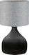 HomeMarkt Metal Table Lamp for Socket E27 with Gray Shade and Black Base