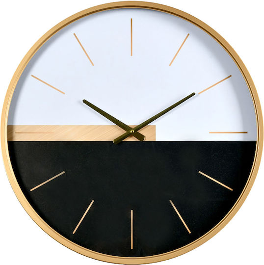 ArteLibre Wall Clock Metallic Black Ø60cm