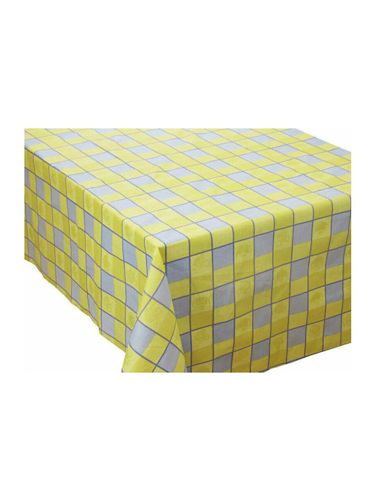 Ideato Cotton & Polyester Checkered Tablecloth Yellow 140x140cm