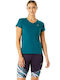 ASICS Women's Athletic T-shirt with V Neck Blue
