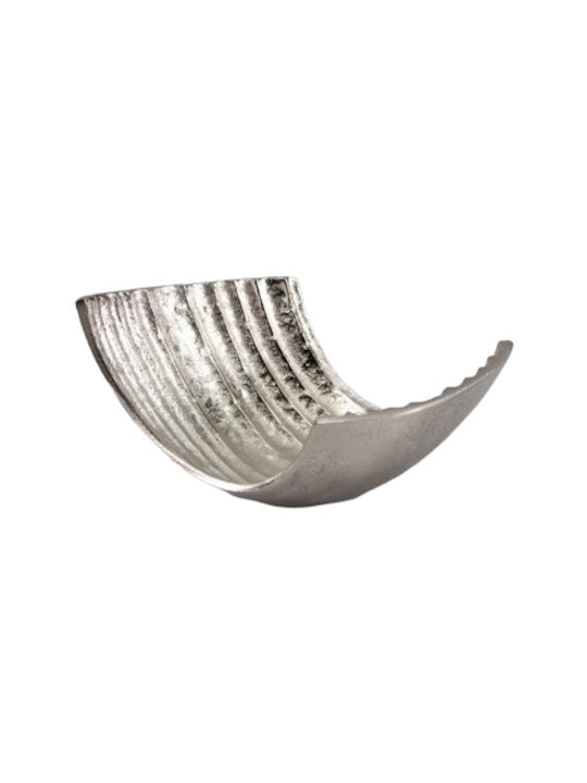 Καρβούνης Metal Decorative Bowl 17x15x9cm Ασημί