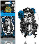 Aroma Car Car Air Freshener Tab Pendand dia de los muertos Blue Diamond Girl