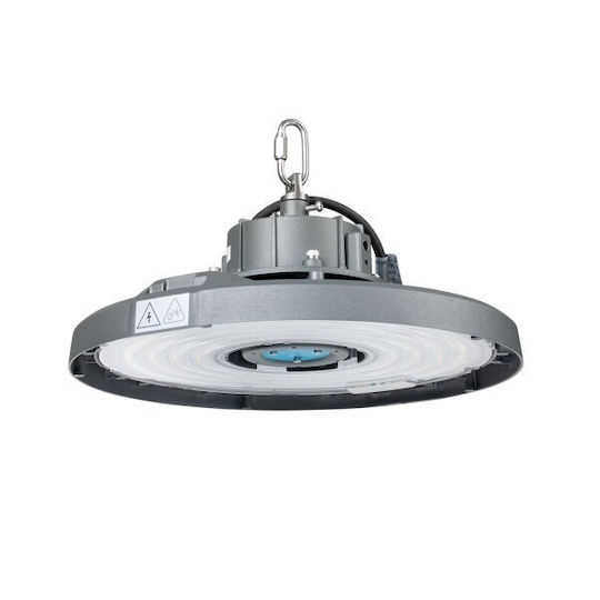 Optonica Φωτιστικό Καμπάνα 150W Ψυχρό Λευκό 27000lm με Ενσωματωμένο LED Ασημί Ø30.7xΥ15.6cm