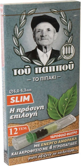 Tou Pappou Zigarettenpfeifen Slim 6mm Grau 12 Stück