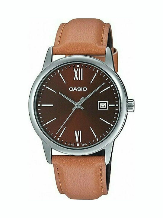 Casio Мъжки Часовник 37мм На Батерия С Бежова К...