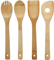 Atmosphera Bamboo Cooking Utensil Set Brown 4pcs Atmosphera Bamboo Cooking Utensil Set Brown 4pcs