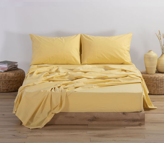 Nef-Nef Homeware Semi-Doppel 120x200+30cm mit Gummizug Basic Yellow