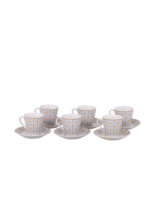 Max Home Naxos Σετ Φλιτζάνια Καφέ Κεραμικά Καφέ 80ml 6τμχ