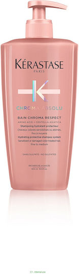 Kérastase Chroma Absolu Bain Chroma Respect Shampoos für Empfindliche Kopfhaut für Gefärbt Haare 500ml