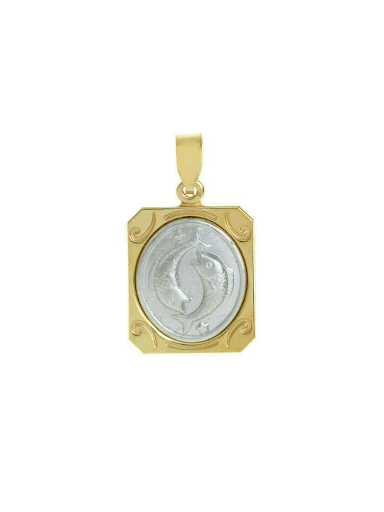 Ioannou24 Gold Zodiac Sign Pisces Kids Pendant 9K 901018