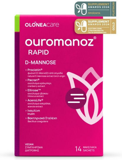 Olonea Ouromanoz Rapid D-Mannose Besonderes Nahrungsergänzungsmittel 14 Umschläge