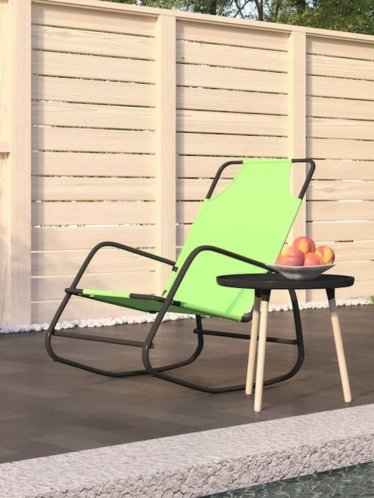 Deckchair Metallic with Textilene Fabric Green 89x58x93.5cm.