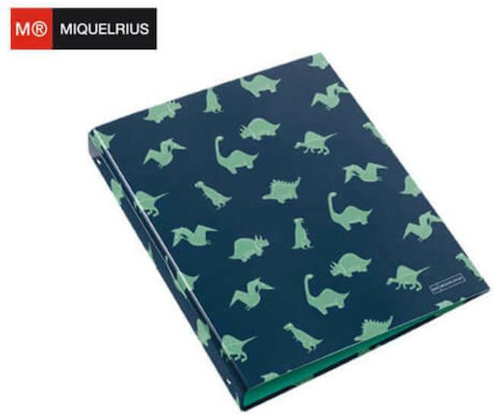 Miquelrius Ντοσιέ cu 4 Inele pentru Hârtie A4 Albastru Dinoworld 1buc