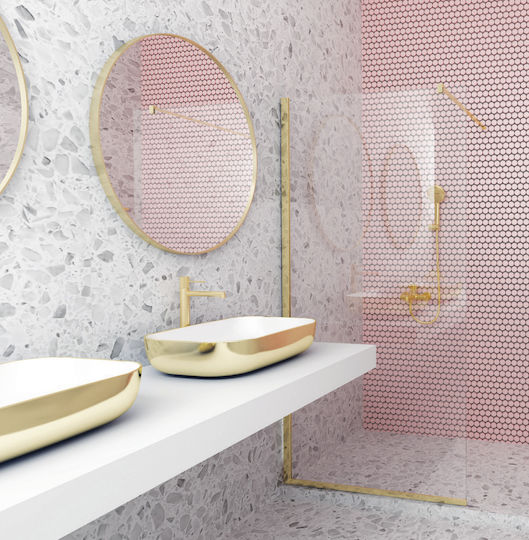 Orabella Serena Duschwand für Dusche 90x200cm Sauberes Glas Gold gebürstet