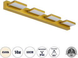 GloboStar Karla Φωτιστικό Μπάνιου LED Χρυσό 60x5εκ.