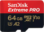 Sandisk Extreme Pro microSDXC 64GB U3 V30 A2 UHS-I with Adapter