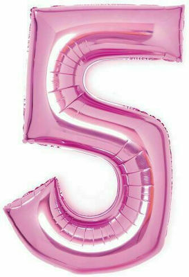 Balloon Foil Jumbo Number 5 Pink 5 66cm