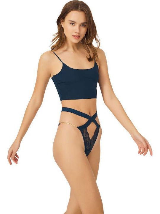CottonHill Amelie Women's String with Lace Petr...