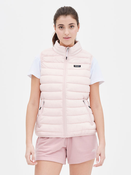 Emerson Kurz Damen Ärmellos Puffer Jacke für Winter Rosa